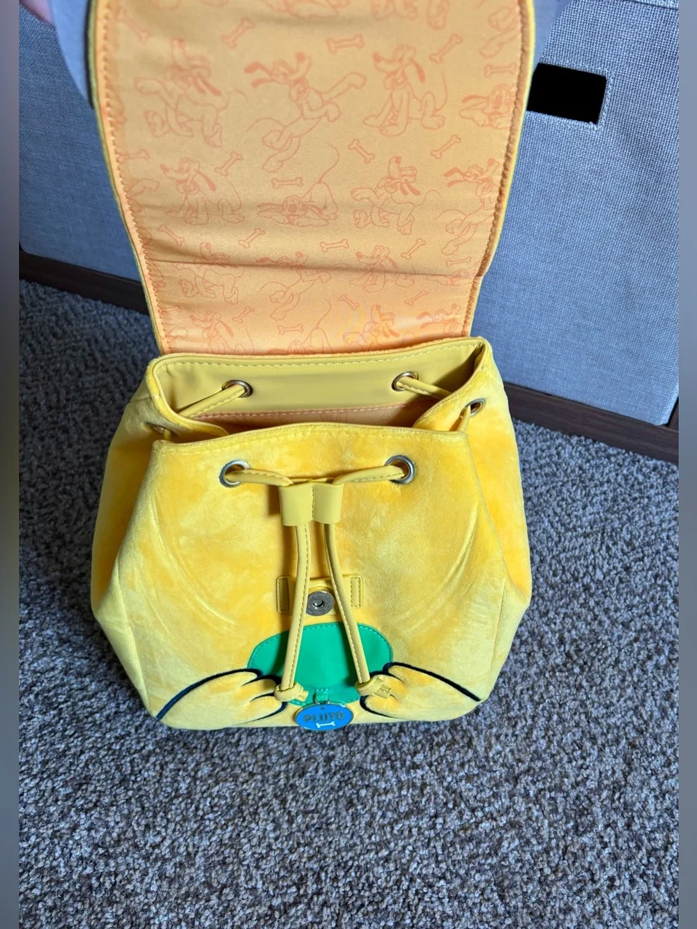 Disney Yellow Pluto Plush Backpack